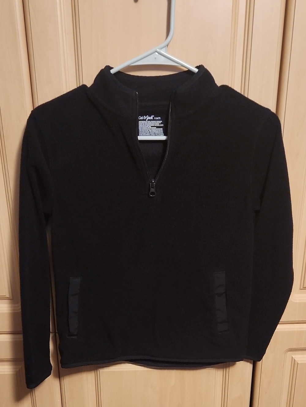 Cat & Jack Black Kids' Half-Zip Fleece Jacket